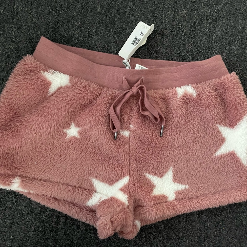 NWT PJ Salvage fuzzy star pj shorts small